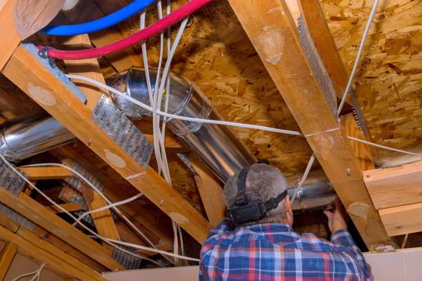 during construction of house, ventilation hvac system is installed in each room during construction of house, ventilation hvac system is installed in each room